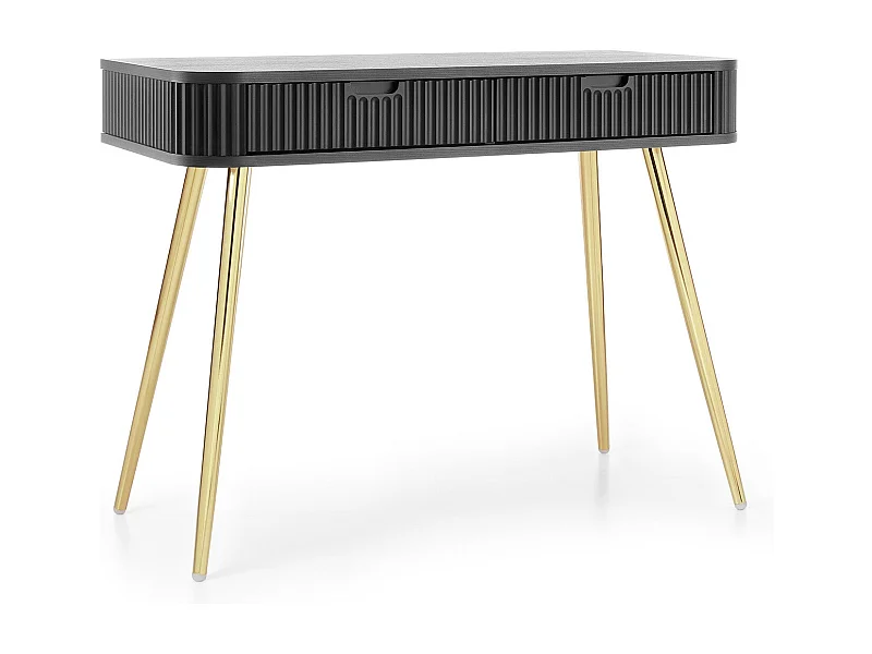 Console 2 tiroirs avec pieds dorés mats 103x80 cm