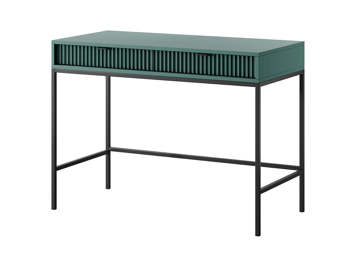 Console 2 tiroirs avec pieds en métal noir 104x78 cm