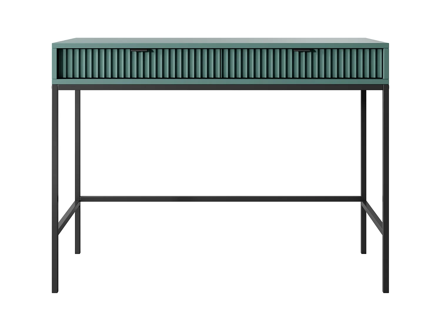 Console 2 tiroirs avec pieds en métal noir 104x78 cm
