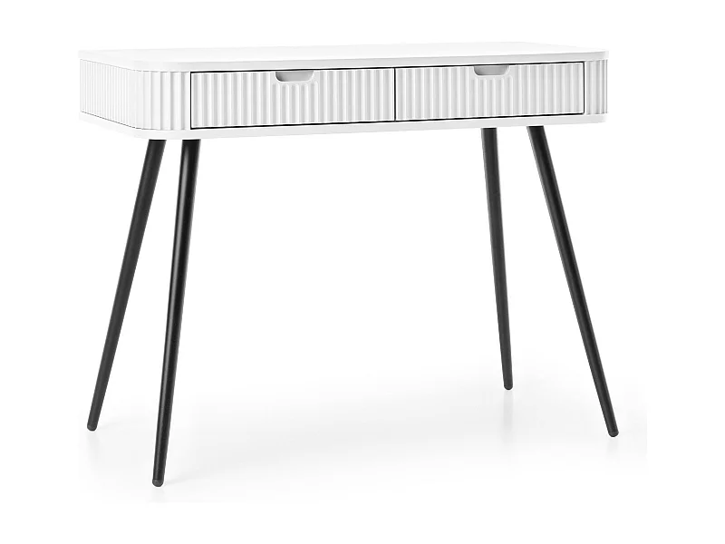 Konsolentisch mit 2 Schubladen und mattschwarzen Füßen, 103x80 cm