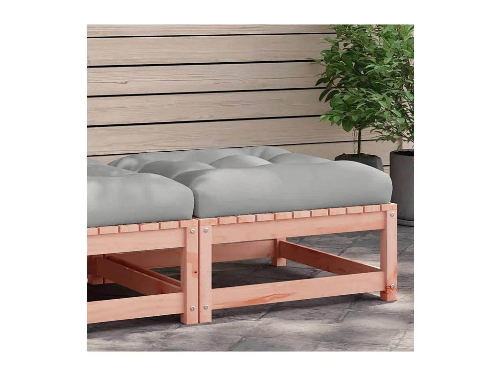 Garden Furniture -  Repose-pied de jardin avec coussin bois massif douglas