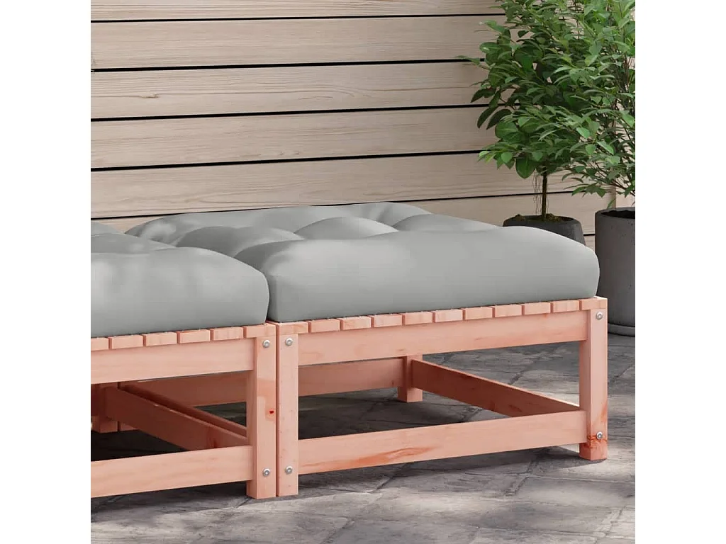 Garden Furniture -  Repose-pied de jardin avec coussin bois massif douglas