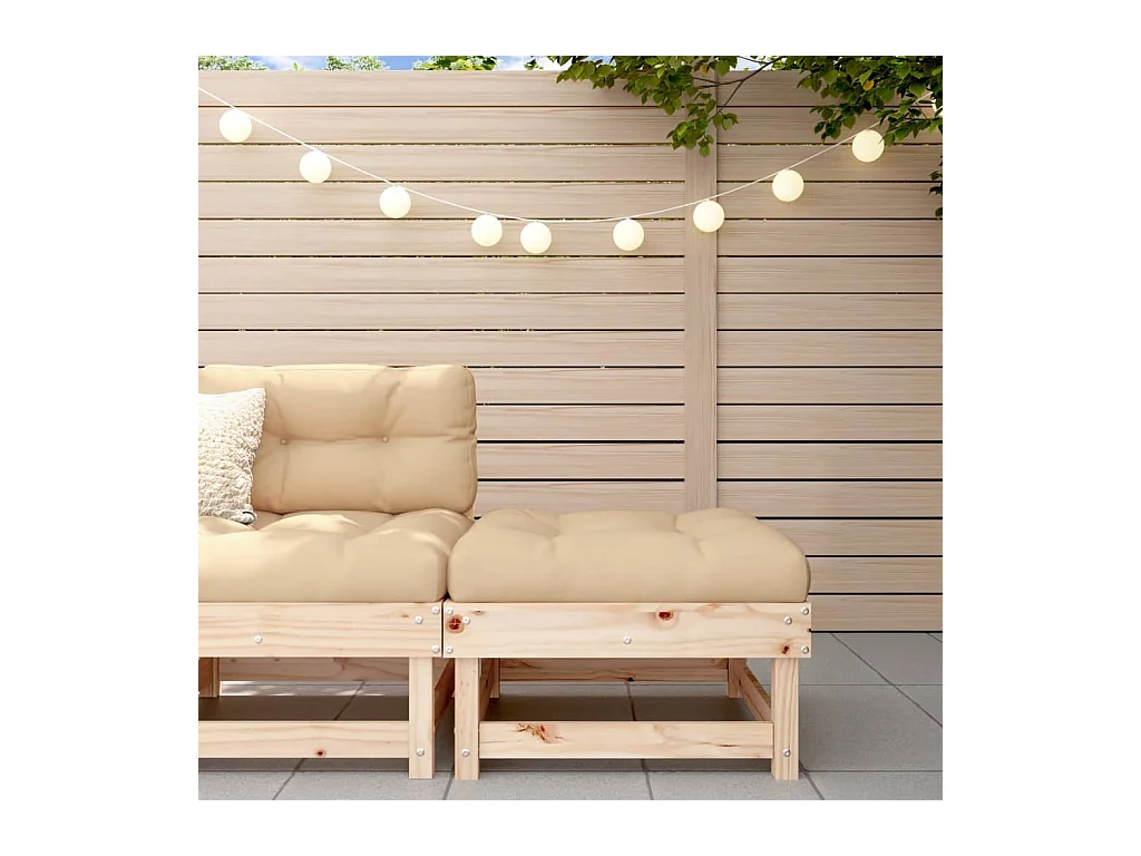 Tibor  Repose-pied de jardin avec coussin bois de pin massif