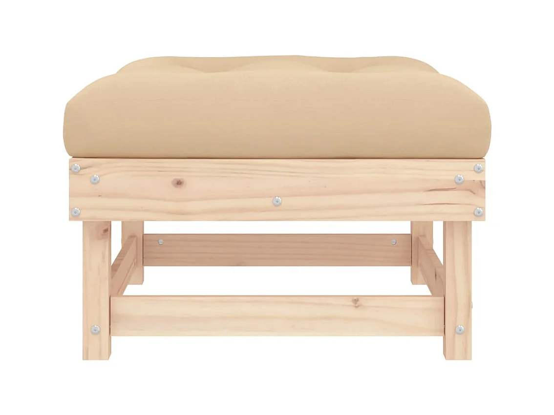 Tibor  Repose-pied de jardin avec coussin bois de pin massif