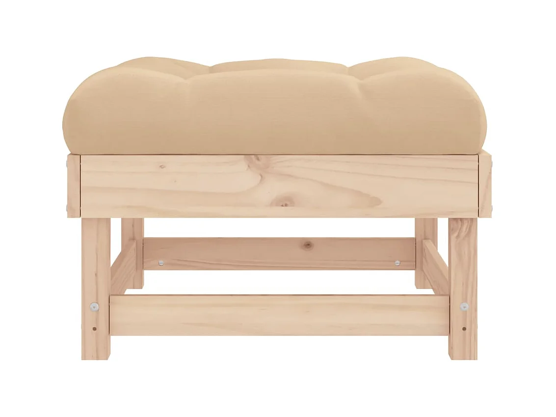 Tibor  Repose-pied de jardin avec coussin bois de pin massif