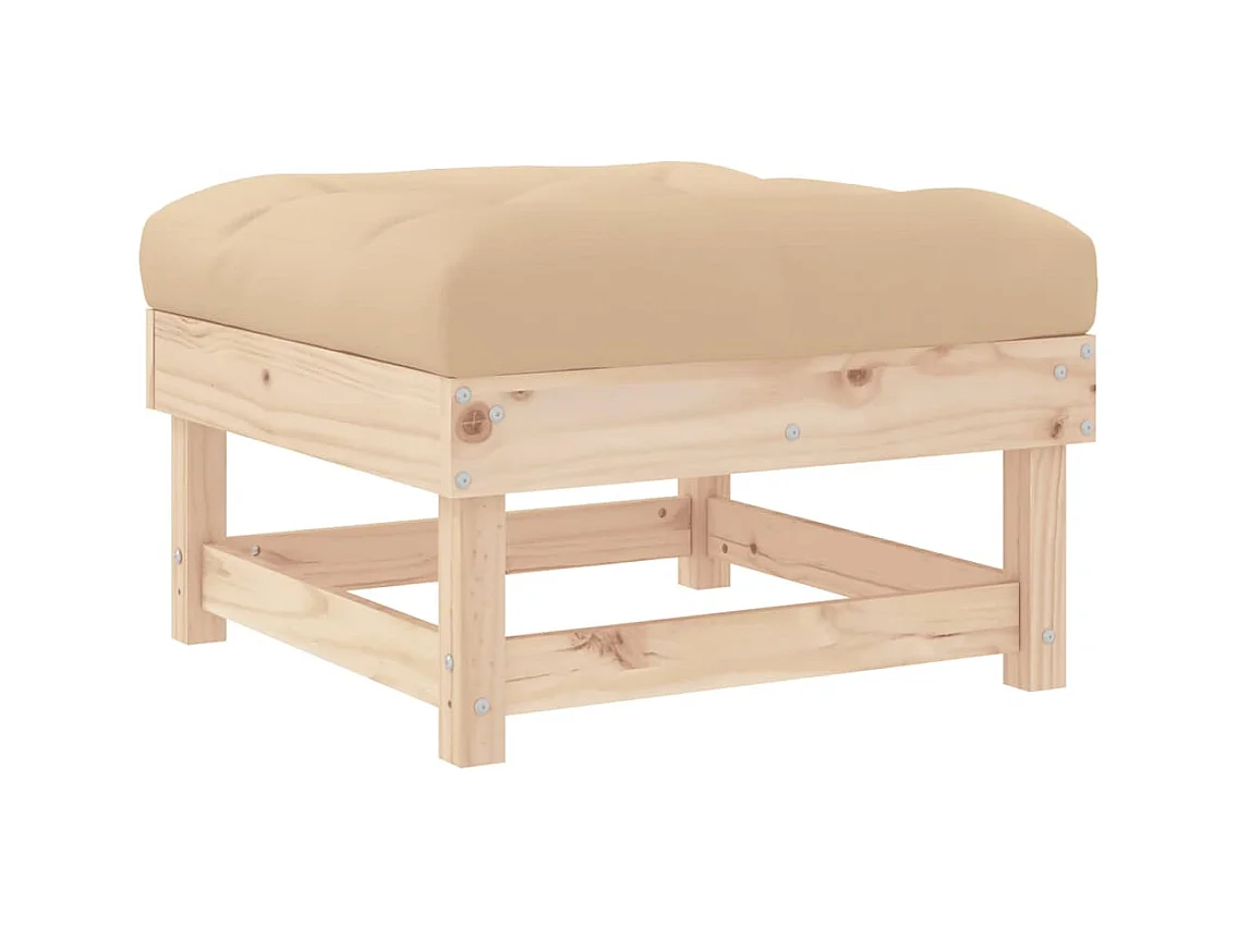 Tibor  Repose-pied de jardin avec coussin bois de pin massif