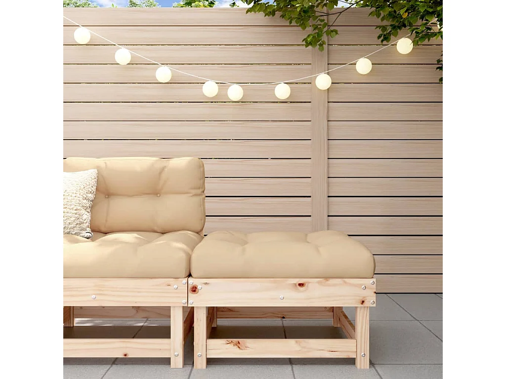 Tibor  Repose-pied de jardin avec coussin bois de pin massif