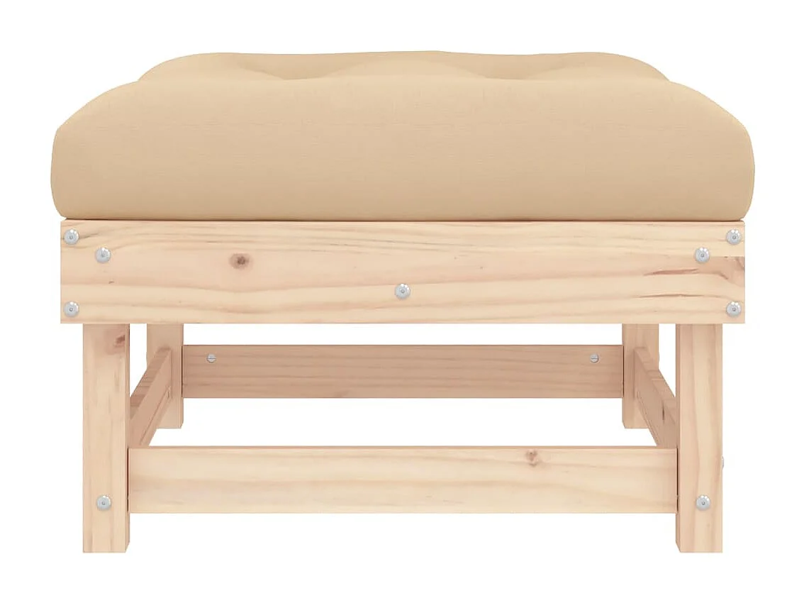 Tibor  Repose-pied de jardin avec coussin bois de pin massif