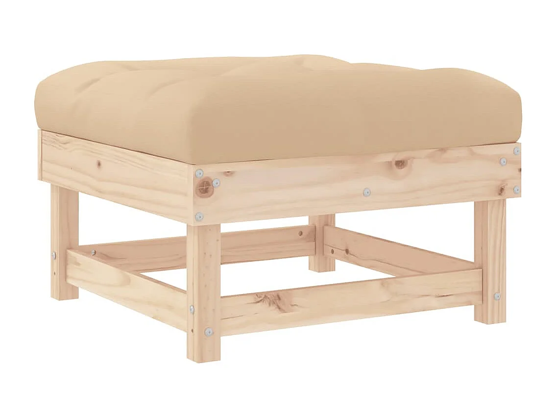 Tibor  Repose-pied de jardin avec coussin bois de pin massif