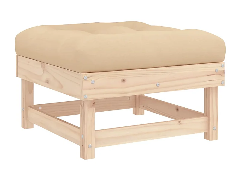 Tibor  Repose-pied de jardin avec coussin bois de pin massif