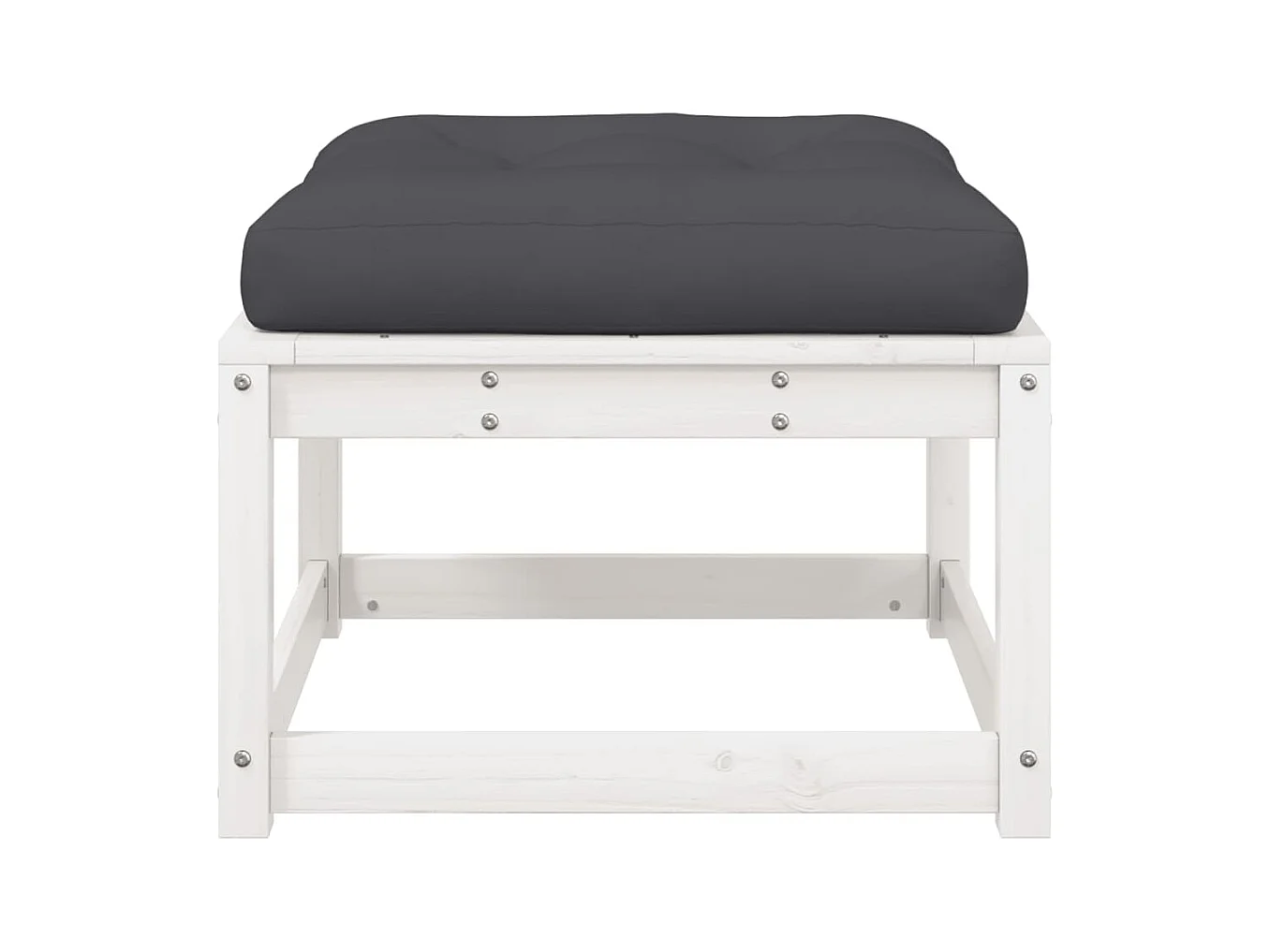 Coalgate  Repose-pied de jardin avec coussins blanc bois de pin massif