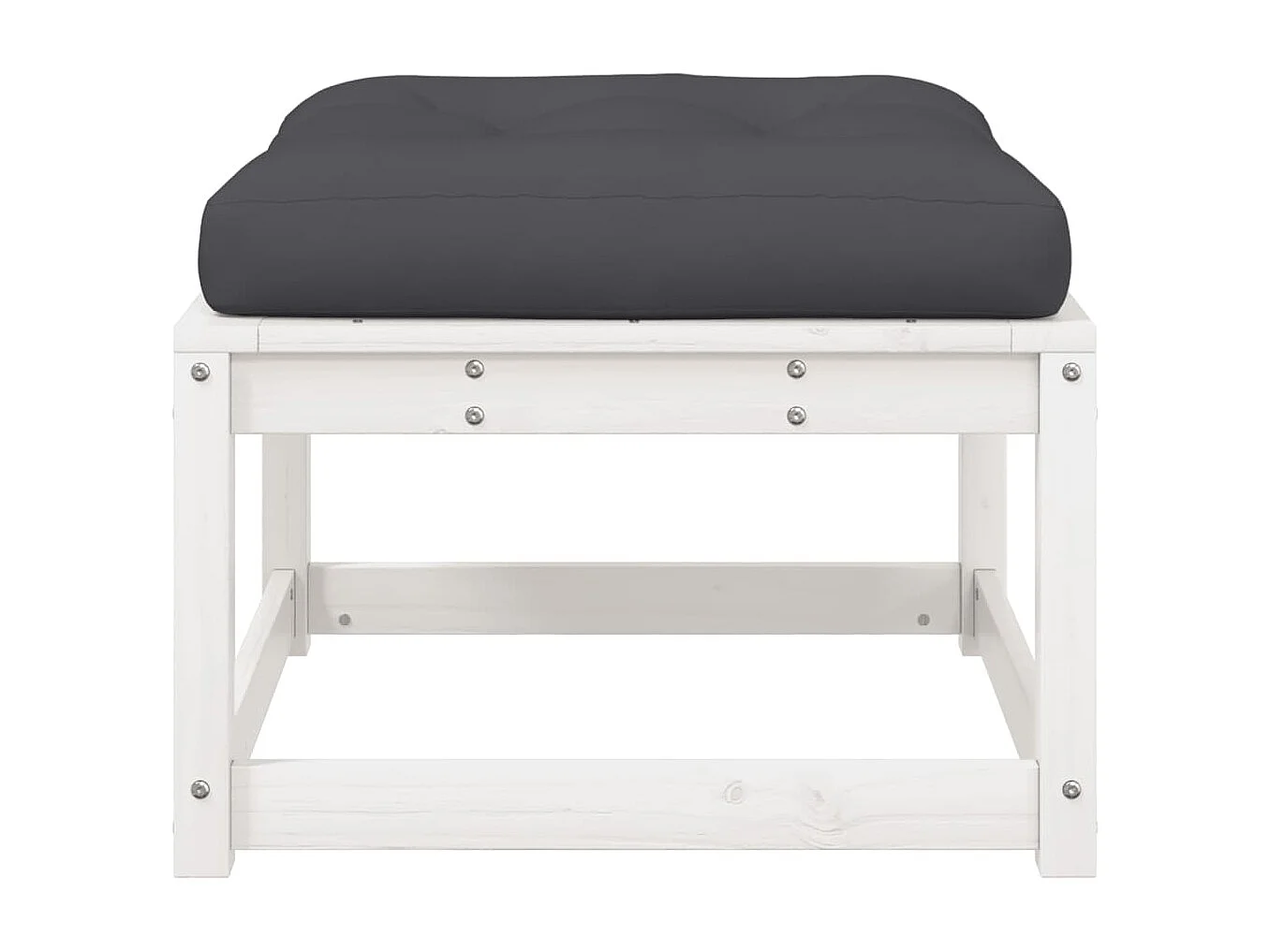 Coalgate  Repose-pied de jardin avec coussins blanc bois de pin massif