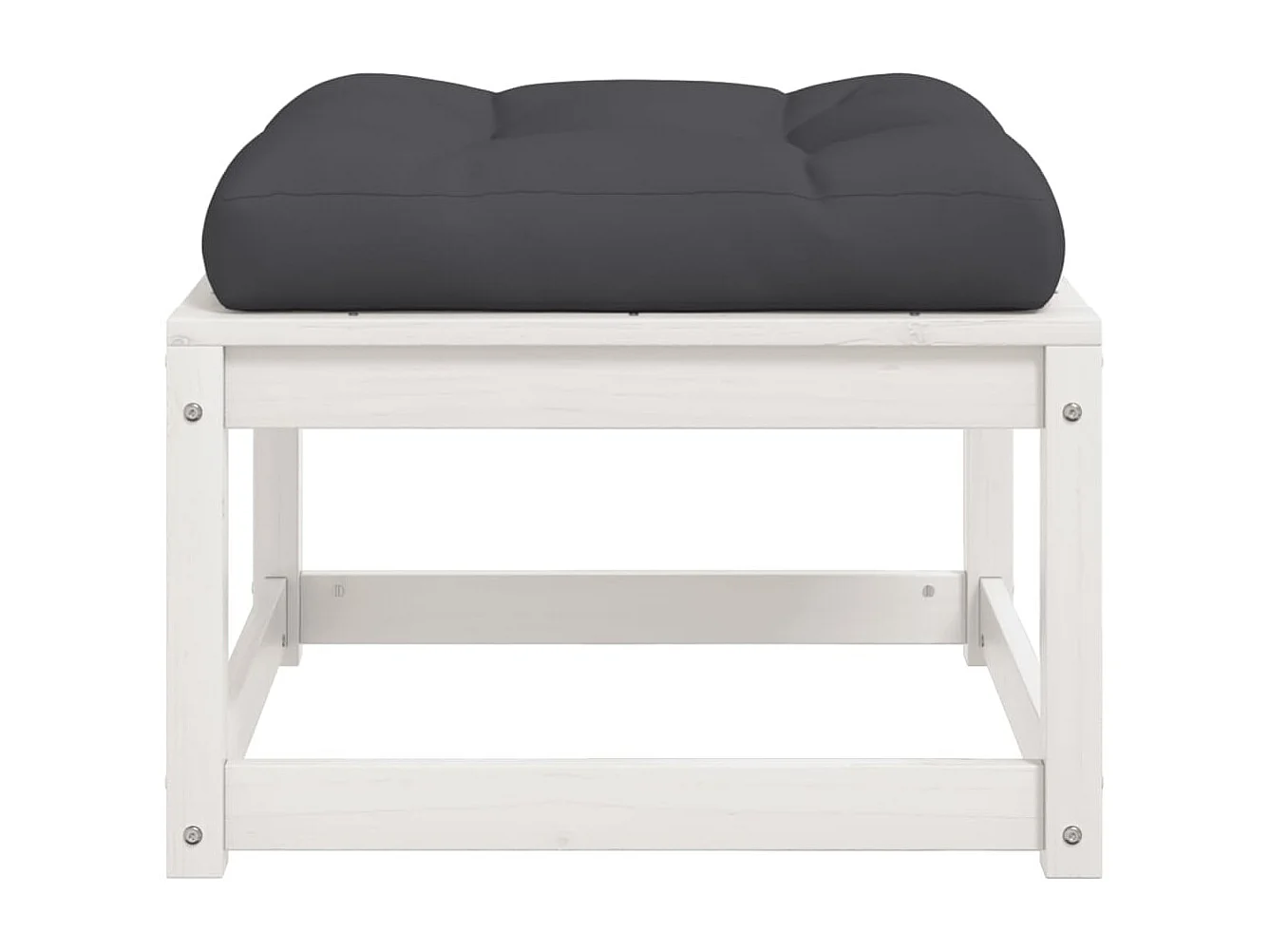 Coalgate  Repose-pied de jardin avec coussins blanc bois de pin massif