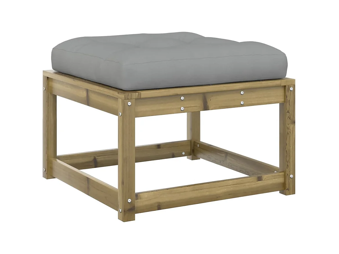 Coalgate  Taburete de jardín con cojines madera impregnada de pino