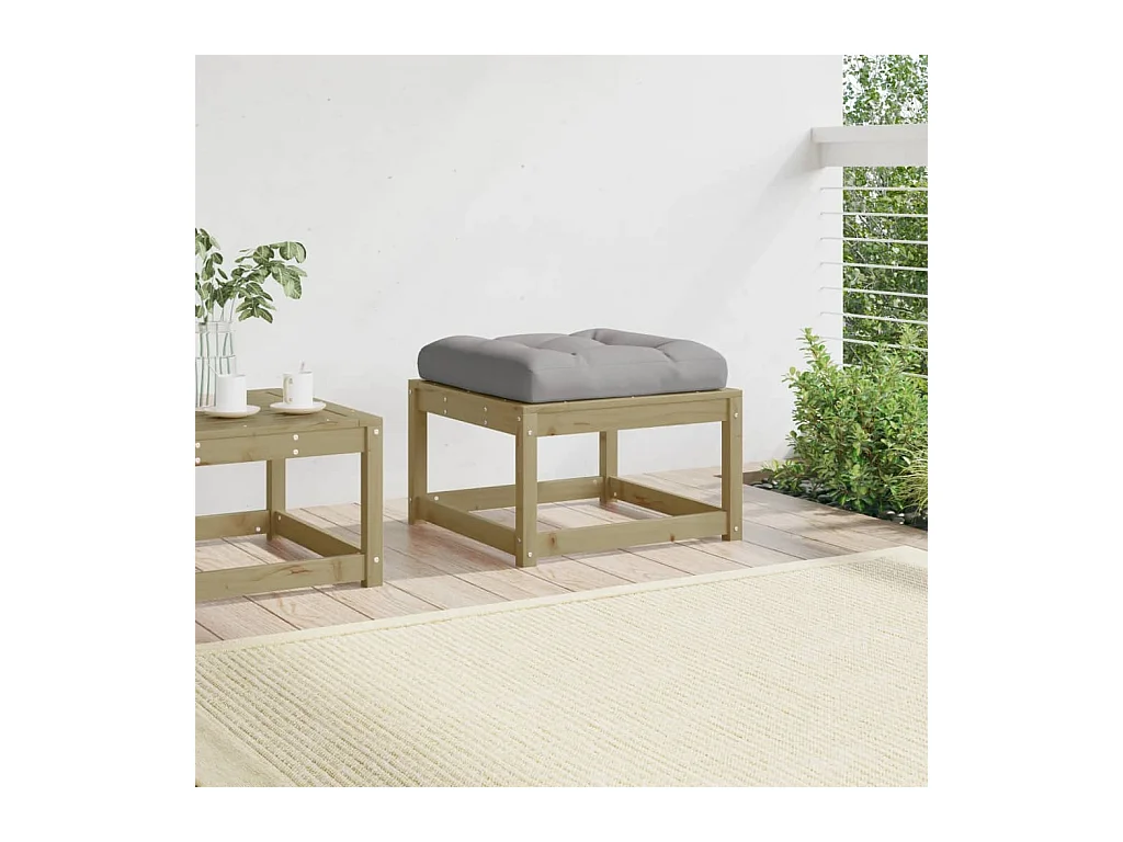 Coalgate  Taburete de jardín con cojines madera impregnada de pino