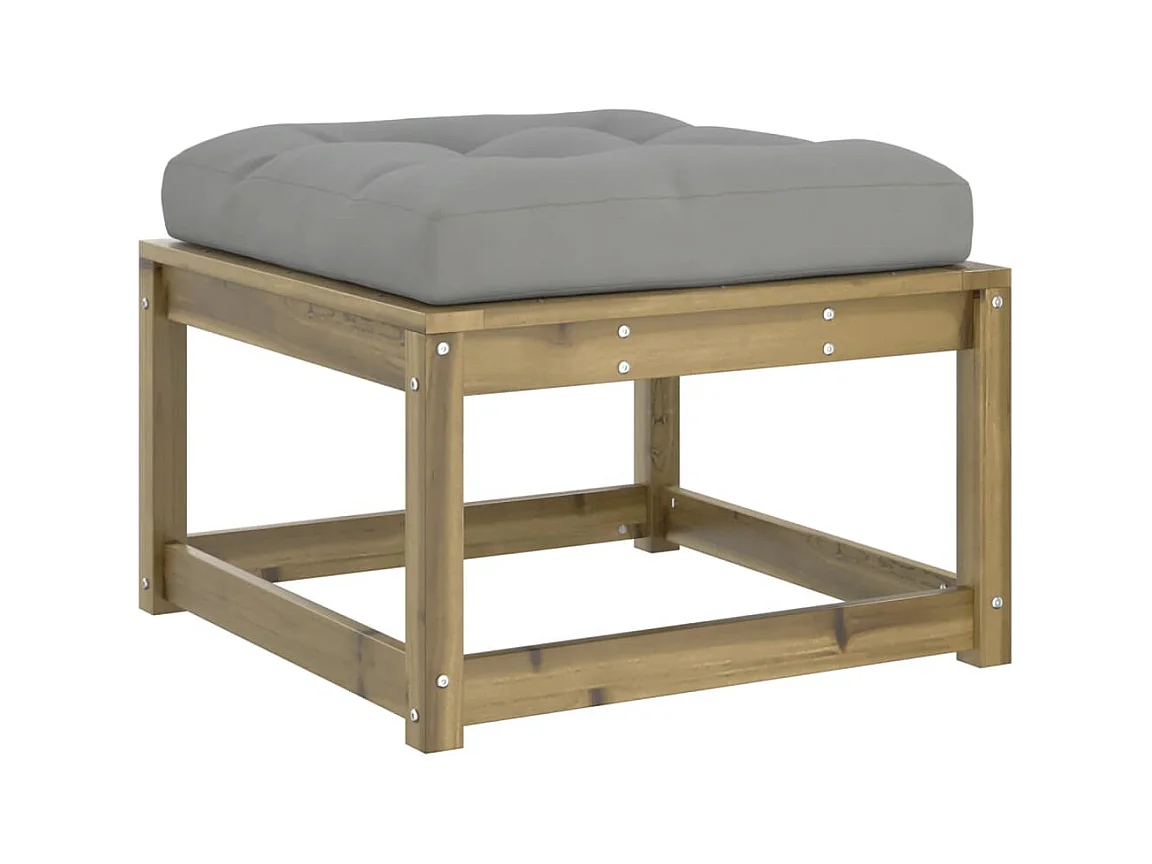 Coalgate  Taburete de jardín con cojines madera impregnada de pino