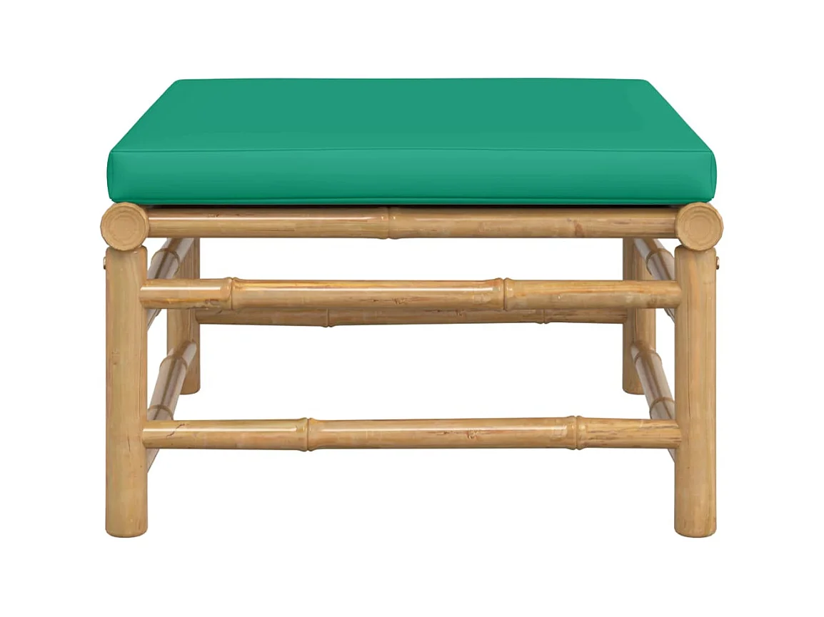 Filiberto  Repose-pieds de jardin avec coussin vert bambou