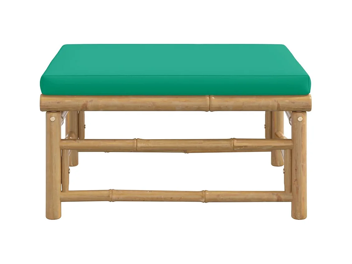 Filiberto  Repose-pieds de jardin avec coussin vert bambou