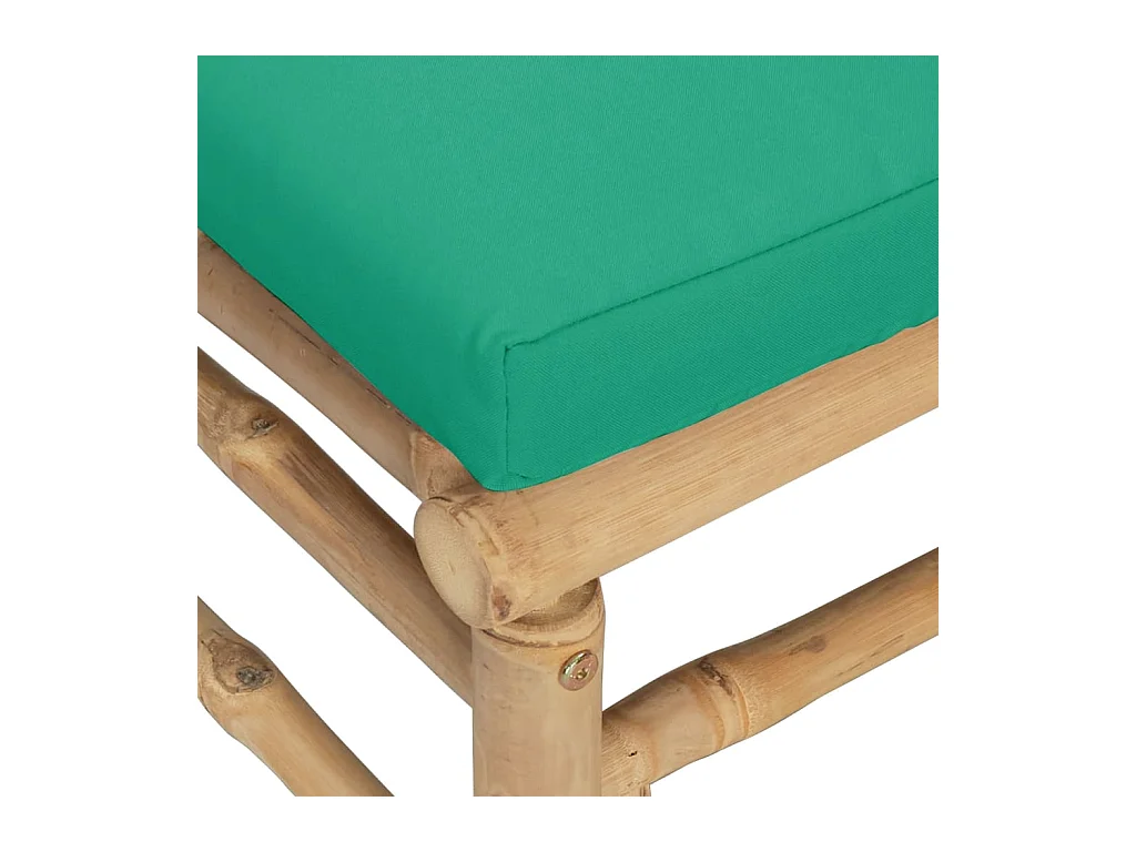 Filiberto  Repose-pieds de jardin avec coussin vert bambou