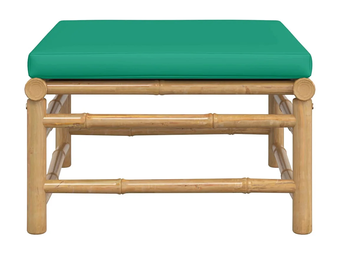 Filiberto  Repose-pieds de jardin avec coussin vert bambou