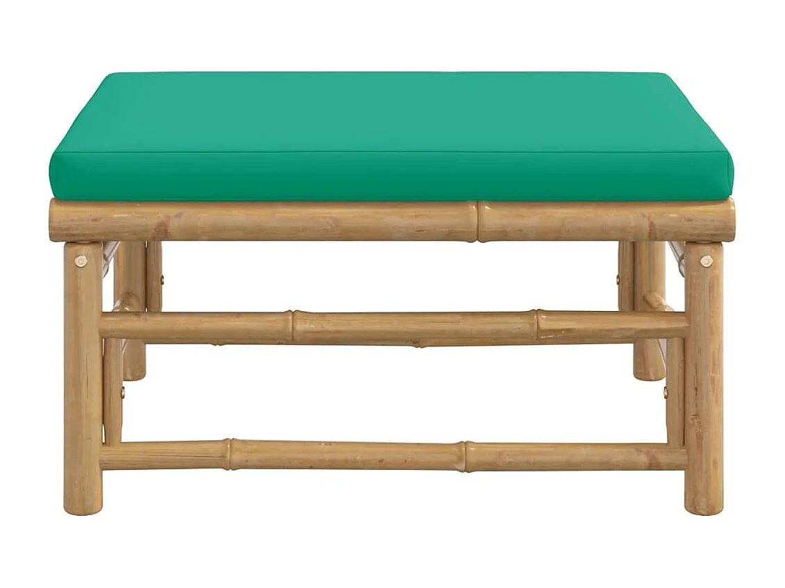 Filiberto  Repose-pieds de jardin avec coussin vert bambou