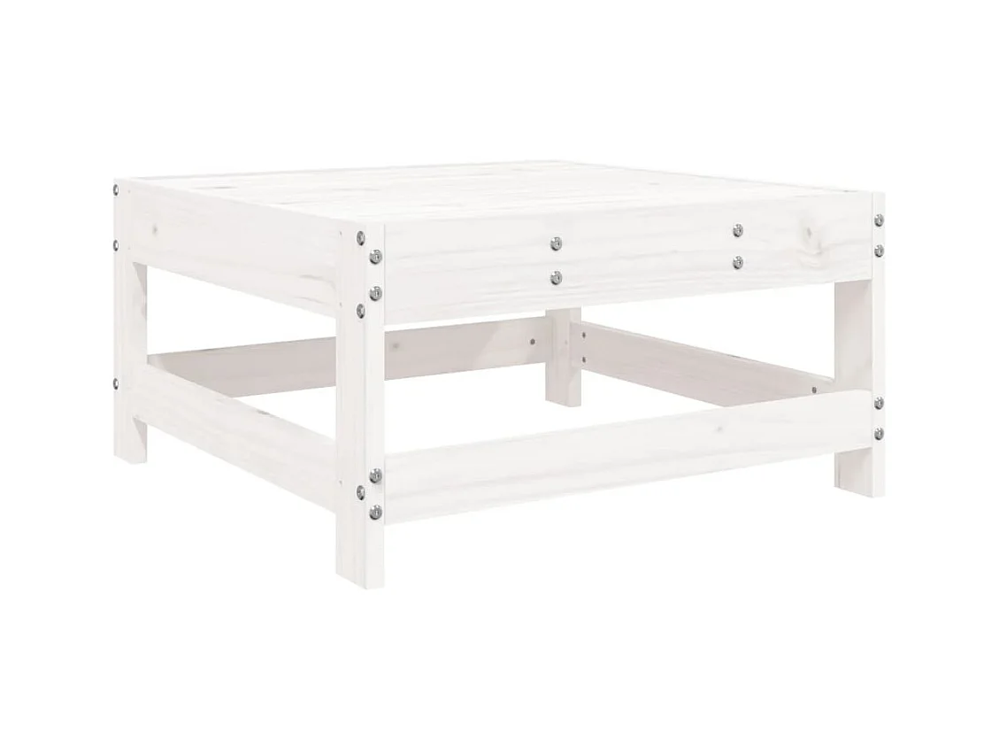 Linter  Repose-pied de jardin blanc bois de pin massif