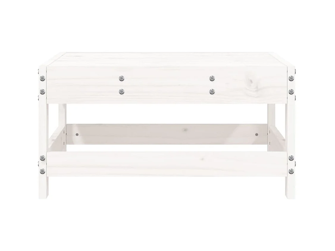 Linter  Repose-pied de jardin blanc bois de pin massif