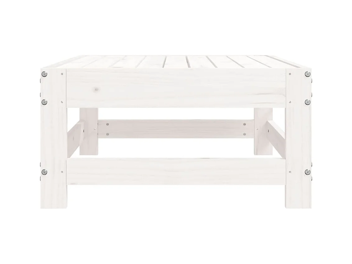 Linter  Repose-pied de jardin blanc bois de pin massif