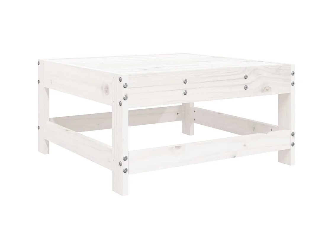 Linter  Repose-pied de jardin blanc bois de pin massif