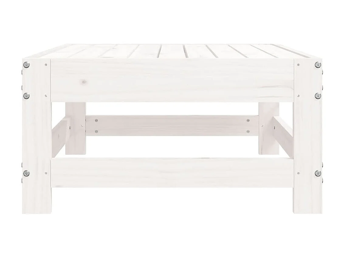 Linter  Repose-pied de jardin blanc bois de pin massif