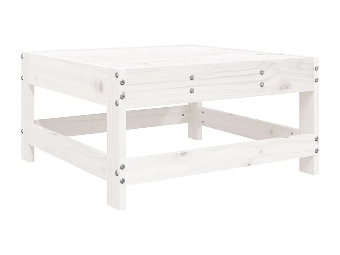 Linter  Repose-pied de jardin blanc bois de pin massif