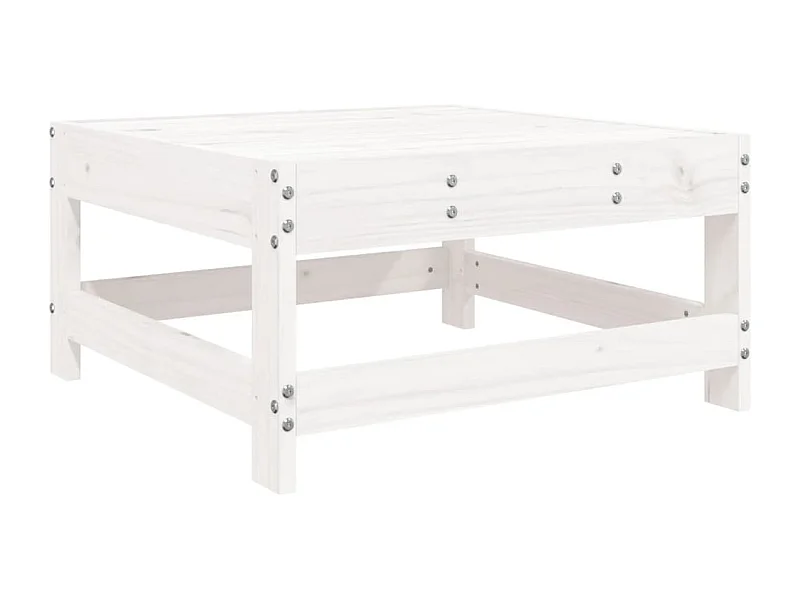 Linter  Repose-pied de jardin blanc bois de pin massif