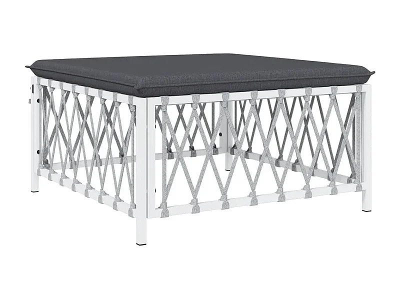 Xilmar  Tuinvoetenbank met kussens geweven stof wit