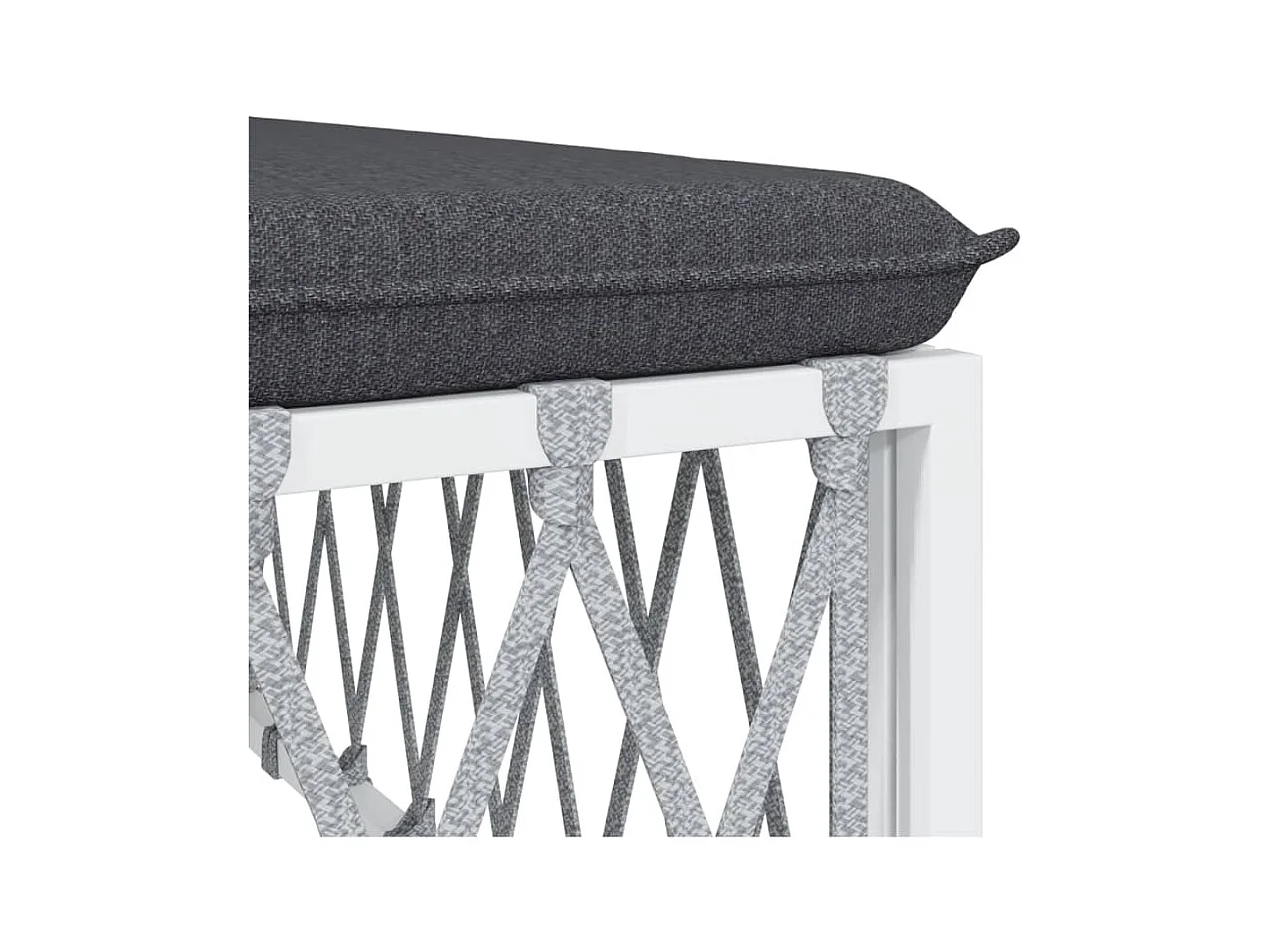 Xilmar  Tuinvoetenbank met kussens geweven stof wit