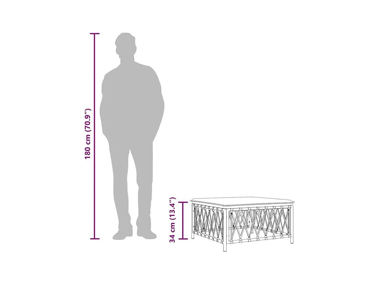 Xilmar  Tuinvoetenbank met kussens geweven stof wit