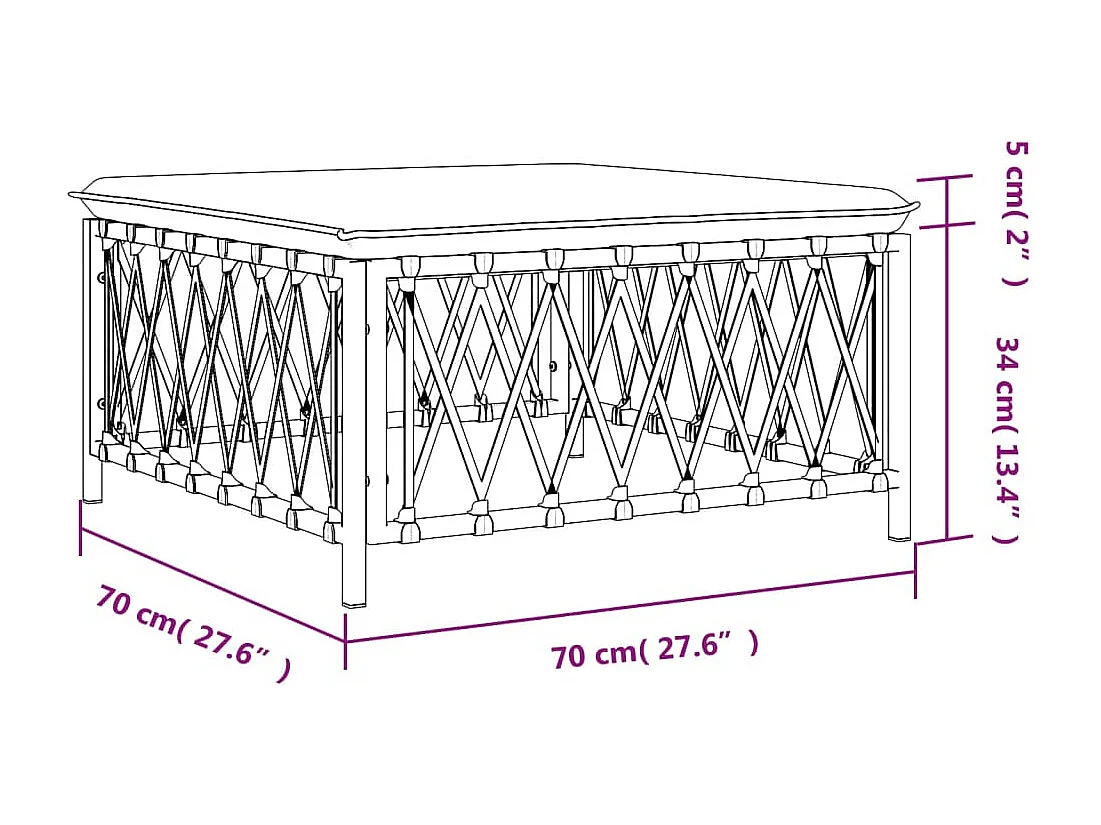 Xilmar  Tuinvoetenbank met kussens geweven stof wit