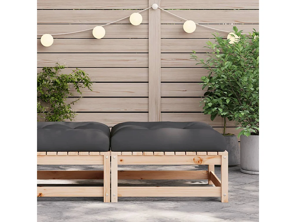 Garden Furniture -  Taburete de jardín con cojín madera maciza de pino