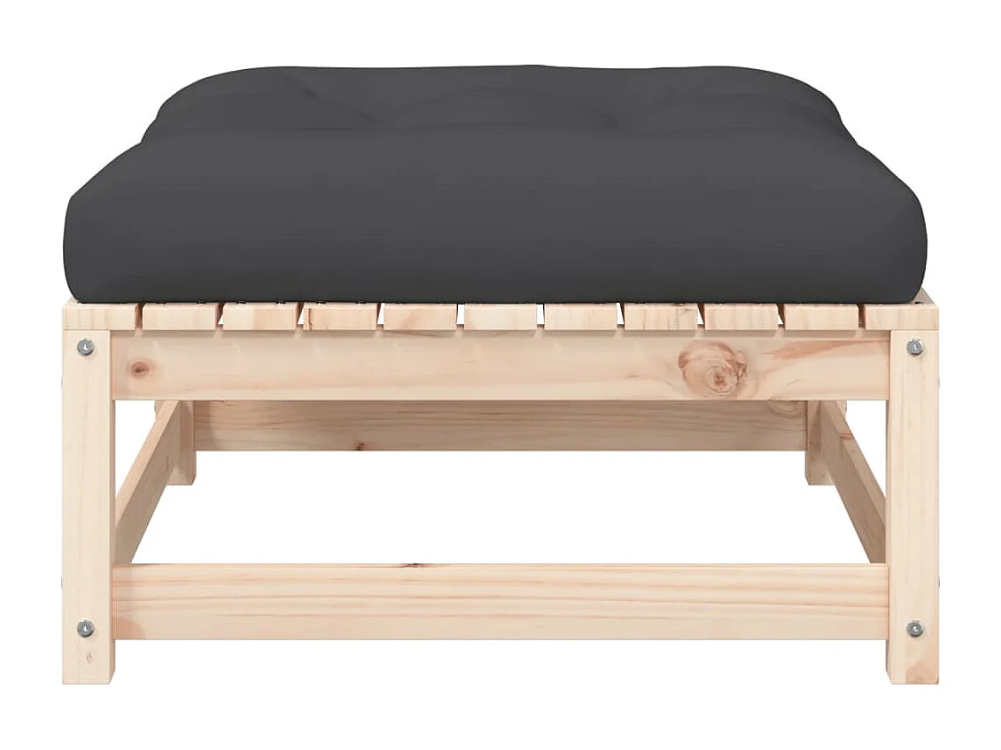 Garden Furniture -  Taburete de jardín con cojín madera maciza de pino