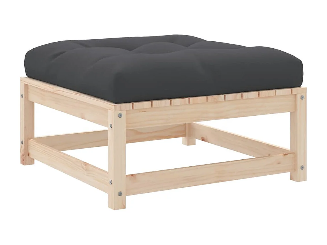 Garden Furniture -  Taburete de jardín con cojín madera maciza de pino