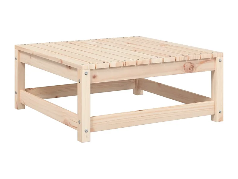 Garden Furniture -  Repose-pied de jardin avec coussin bois de pin massif