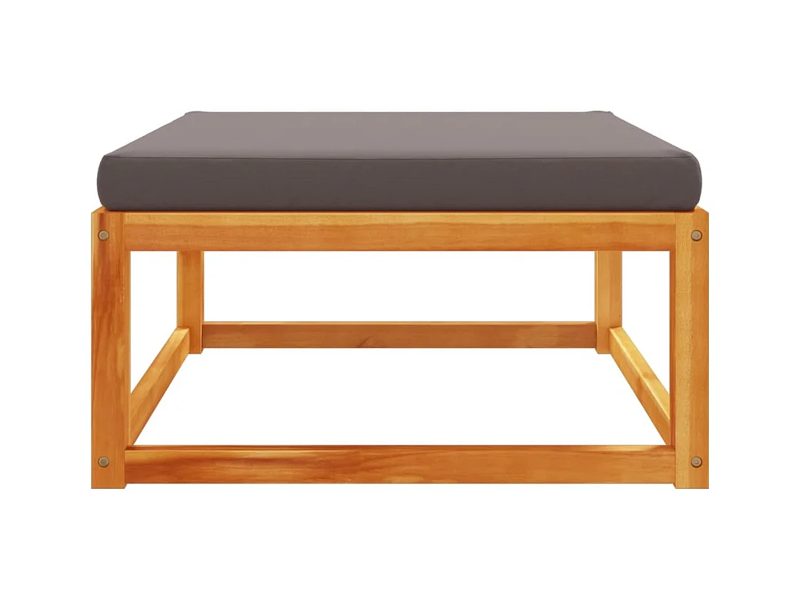 Hodsager  Repose-pied de jardin avec coussins bois massif d'acacia