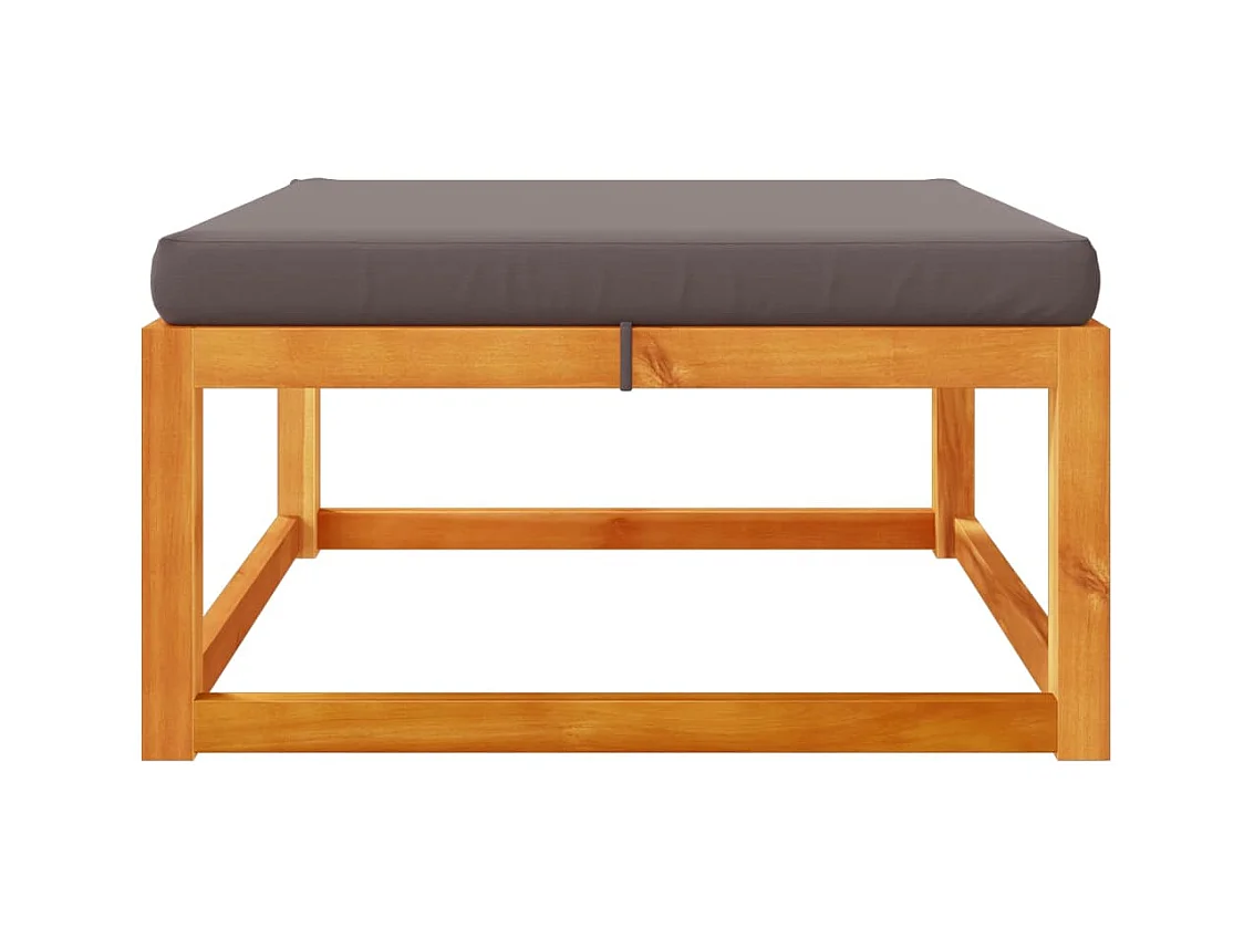 Hodsager  Repose-pied de jardin avec coussins bois massif d'acacia