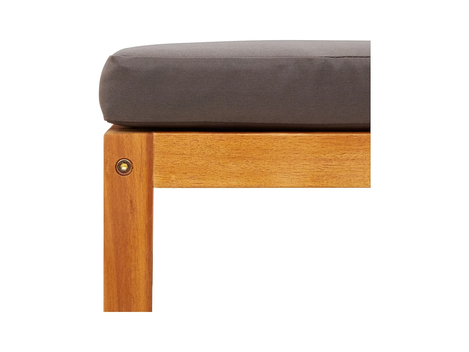 Hodsager  Repose-pied de jardin avec coussins bois massif d'acacia