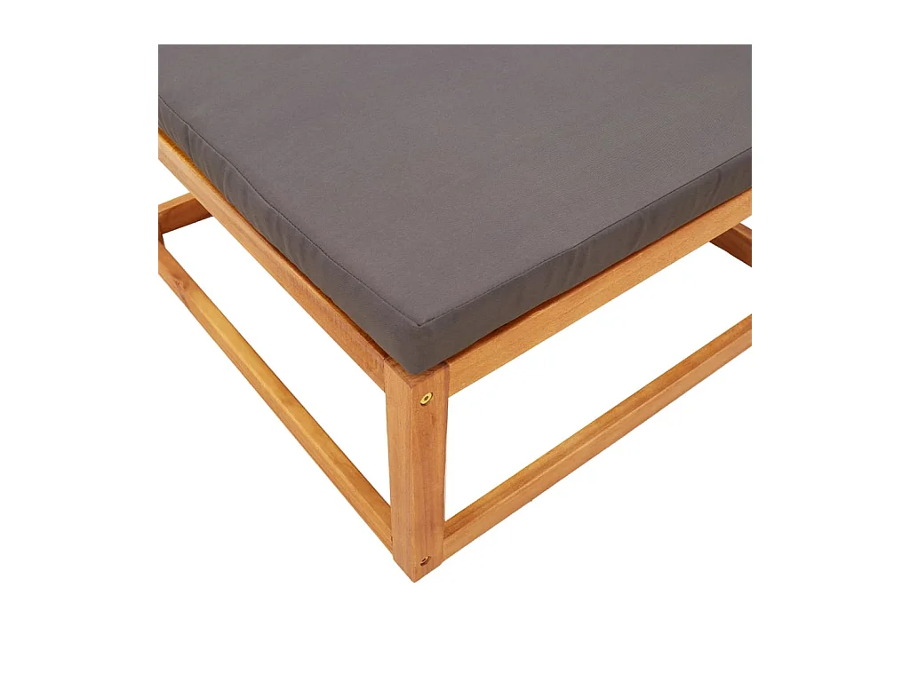 Hodsager  Repose-pied de jardin avec coussins bois massif d'acacia