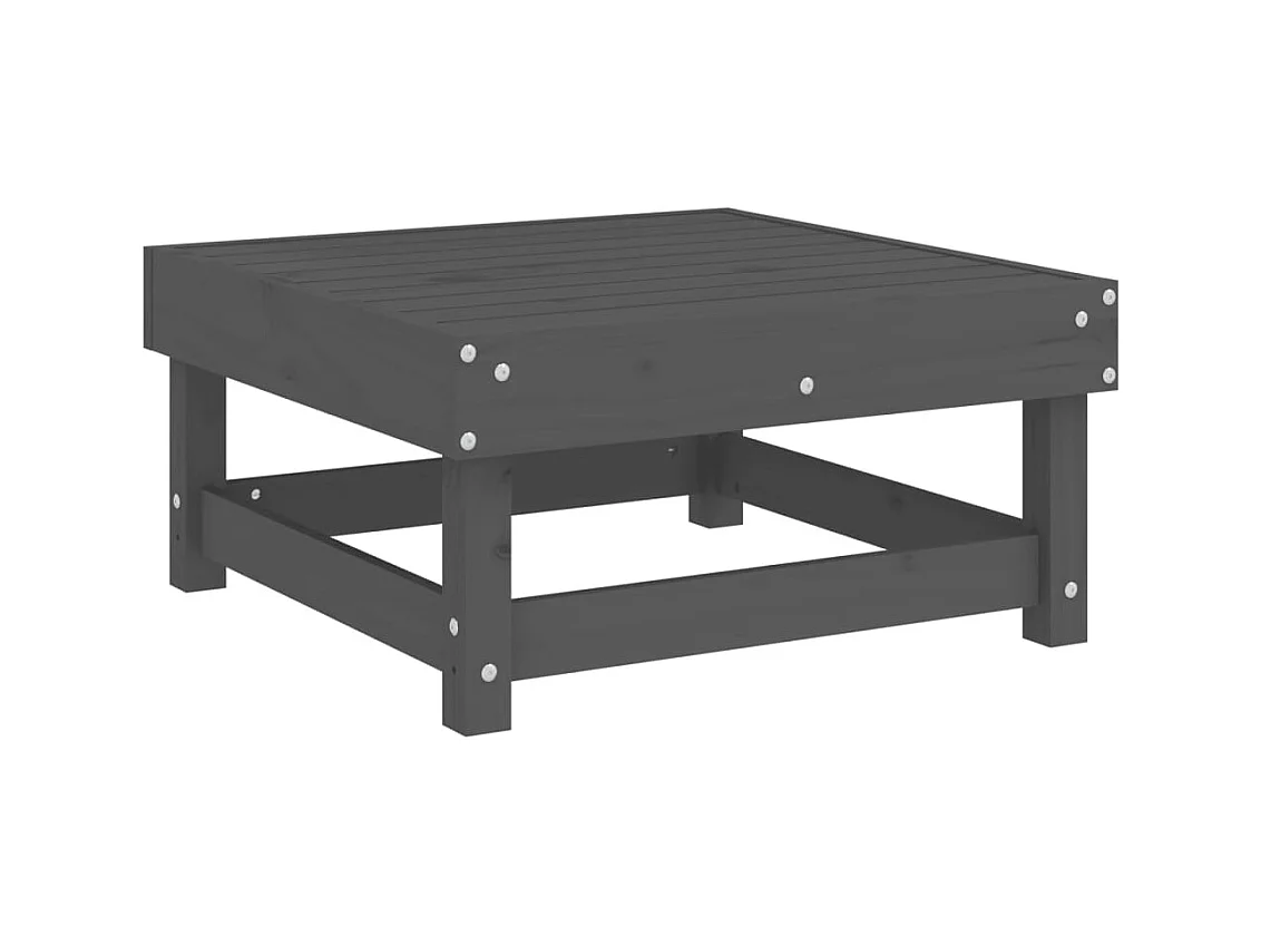 Tibor  Repose-pied de jardin avec coussin gris bois de pin massif