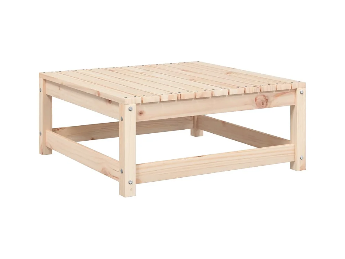 Garden Furniture -  Repose-pied de jardin avec coussin bois de pin massif