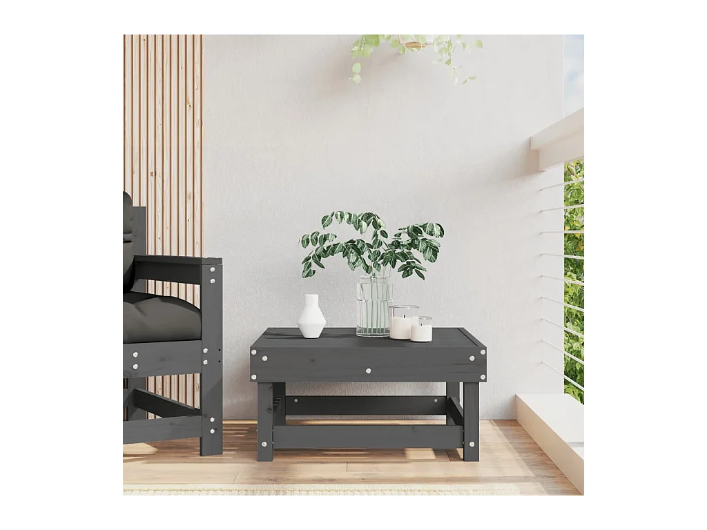 Bristow  Repose-pied de jardin gris bois de pin massif