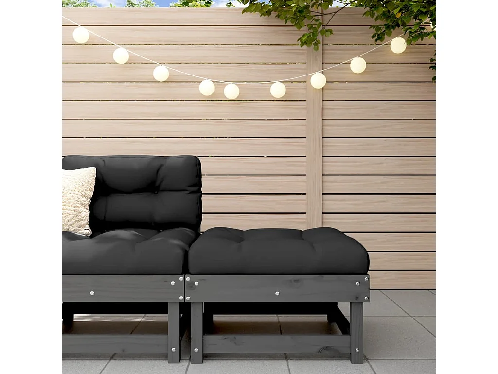 Bristow  Repose-pied de jardin gris bois de pin massif