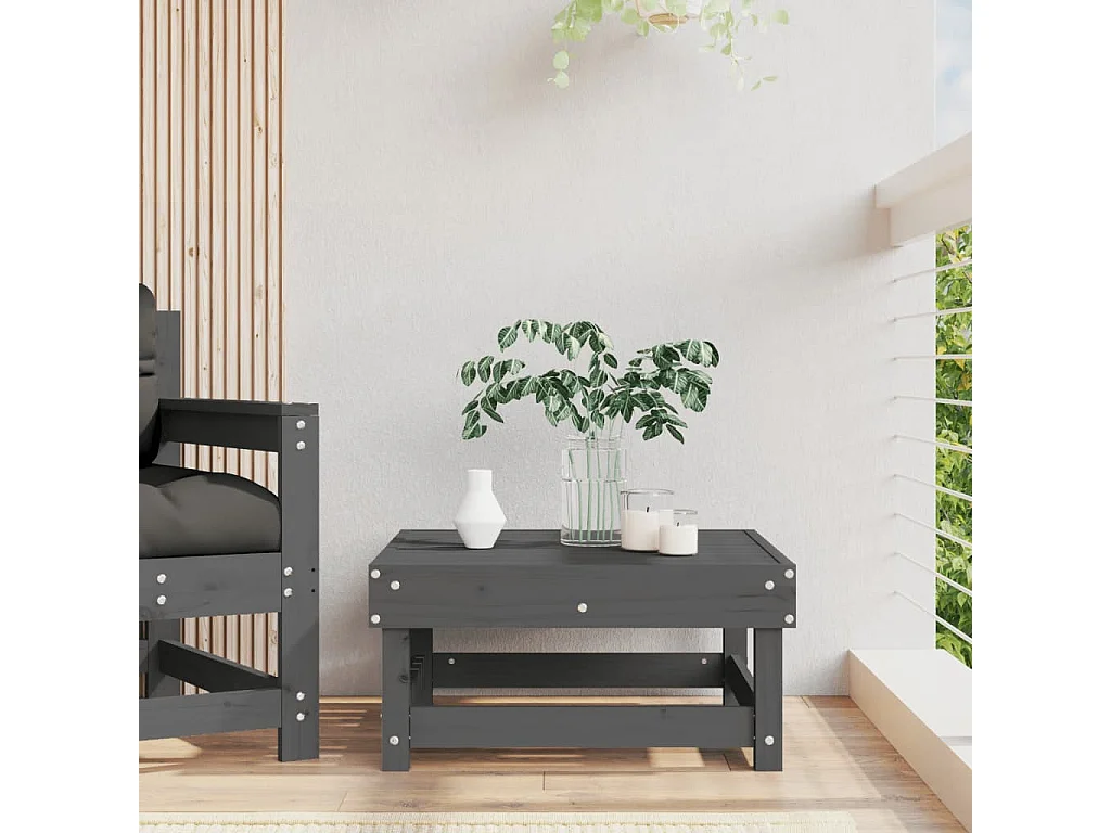 Bristow  Repose-pied de jardin gris bois de pin massif