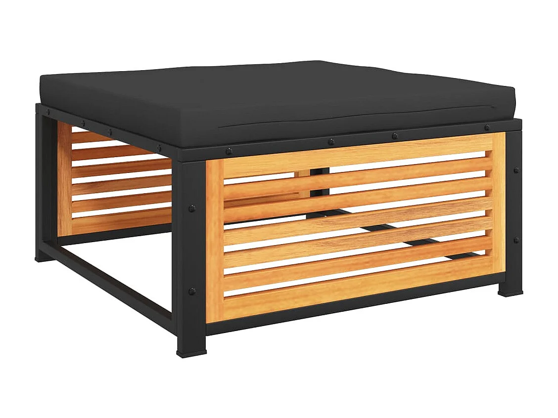 Carrigart  Tuinvoetenbank met kussen 68x68x30 cm massief acaciahout